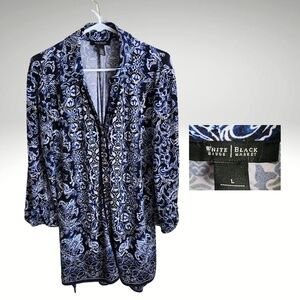 White House Black Market Blue Patterned Women's Jacket